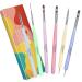 Nail Art Brushes Set Lofuanna 6Pcs Nail Tips Art Design Tools with Poly Extension Gel Brush, Nail Polish Brush, Carved Brush, Art Liner Brush and Dotting Pen, Acrylic Nail Brushes, Painting Drawing Pen Kit for Salon Home D