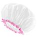 Mikimini White shower hood 2-pack waterproof reusable double-layer bathing hair caps with soft cute light-resistant and stretchy shower hat medium white medium (2-pack) white+pink lace