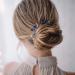 fxmimior Simple Dainty Blue Crystal Rhinestone Hair Comb Hair Accessories with Rhinestone Bridal Silver Side Combs for Women and Girls