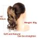 Short Wavy Ponytail Extensions - 40cm Synthetic Claw Ponytail in Brown Black | 16 Inches Ladies Wig - 90g - Buy Online on SooperMarket.com