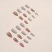 Justotry 24 Pcs Floral Stiletto False Nails - Medium Grey French Press on Nails with Trendy Gold Swirl Pattern | Short Almond Fake Nails for Women with Nail Glue - Nail Art Flower & Grey - Buy Online on SooperMarket.com