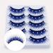 5 Pairs Fluffy Fake Eyelashes Faux Mink Fake Eyelashes Blue Shiny Rhinestone False Eyelashes 3D Thick Long Fake Eyelashes for Women Girls Party Stage Dance Makeup Masquerade - Buy Online on SooperMarket.com