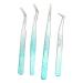 4PC Eyelash Extension Tweezers Set - Straight & Curved for Professionals & Home Use - Light Nail Art Tools - Buy Online on SooperMarket.com