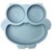 Baby Suction Plate Silicone Suction Plate for Toddlers BPA-Free Dishwasher & Microwave Safe for Most Highchairs Trays Blue