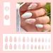 Justotry 24 Pcs White Flower Stiletto False Nails | Milky French Press on Nails | Trendy Swirl Design | Nail Glue & Almond Stick Included | Short & Medium Length | Women's Art Fake Nails - Buy Online on SooperMarket.com
