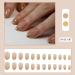 24 Pcs Gold French Tip Press On Nails - Short Oval Full Cover Fake Nails for Women & Girls - Nude Glossy Artificial Finger Manicure - Buy Online on SooperMarket.com