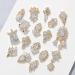 Shiny Gold Nail Art Charms Set - DIY Nail Jewelry with Zircon Alloy Gemstones - Buy Online on SooperMarket.com