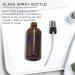 Kuuddker 100ML Amber Glass Bottle with Black ATOMISER Sprays Refillable Container for Essential Oil/Aromatherapy Use - Buy Online on SooperMarket.com