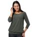 HAPPY MAMA Women's Maternity Nursing Knitted Striped Jumper Top 1060 16-18 Khaki Melange