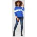 Happy Mama Women's Nursing Hoodie Breastfeeding Maternity - Royal Blue & White - Buy Online on SooperMarket.com