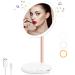 Makeup Mirror with Lights  LED Vanity Mirror  Lighted Bluetooth Makeup Mirror with Stand  Smart Touch 3 Color Dimmable Mirror  USB Rechargeable 45  Rotatable Vanity Mirror for Makeup Desk(White)