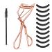 WLLHYF Eyelash Curler Kit Beauty Eyelash Comb with 10 Black Silicone Refill Pads and 1 Mascara Brush Metal Eyelash Separator Universal Lash Curler Makeup Tool for Women and Girls