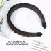 VUKU Fluffy 2 Strands Synthetic Hair Braid Headband - Brown | Wide Non-Slip Twist Braided Headband for Girls and Women - Buy Online on SooperMarket.com