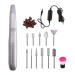 Grendly Electric Nail File Kit Protable Nail Drill Electric Manicure Tools for Home Use DIY Nail Art Nail Salon Silver