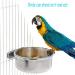 PINVNBY Stainless Steel Parrot Feeding Cups - Pack of 2 | Bird Food Dish with Clamp Holder for Cockatiel Conure Budgies Parakeet Macaw Chinchilla - Buy Online on SooperMarket.com