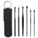 Ear Pick Portable Earwax Ear Pick Portable Earwax Removal Cleaner Set U Shape Ear Spoon Spiral Ear Wax Cleaner Tools Set(Black)(black)