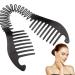Xiton 1 piece of flexible plastic hair comb ponytail hair styling tool modern banana clip locking ridge French side comb for women girls diy hairstyle (black)