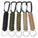 5 pieces paracord key pendant with carabiner braided lanyard key ring hook hanger survival set for keys outdoor camping hiking backpack for men and women