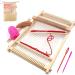 Weaving Loom Kit,Wooden Multi-Craft Weaving Loom Tapestry Loom Large Frame 9.85x 15.75x 1.3inch,DIY Hand-Knitting Weaving Machinewith Loom Stick Bar for Kids, Adult and Beginners Handcraft Loom White