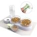 NATRUTH Cat Bowls Gravity Water & Double Food Triple Bowls Set with Mat & Spoon - Ideal for Wet/Dry Feeding - Grey - Buy Online on SooperMarket.com