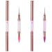 Jeffdad 2Pieces Double Head Nail Rhinestone Picker Nail Dotting Tools Rhinestone Pen Tool Gems Crystals DIY Nail Art Picker Dotting Wax Pen Applicator Tool (pink+purple)