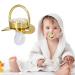 Portable Golden Crown Rhinestone Pacifier for Toddlers - Stylish Baby Pacifier with Chain Clip (Letter C) - Shop Internationally - Buy Online on SooperMarket.com