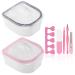 Yokilly Nail Soak Off Bowl 2PCS Nail Soaking Bowl Acetone Acrylic Remover Kit Nail Bowl Gel Nail Polish Remover Bowl with 5 PCS Nail Art Tool PK+BK