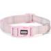 Yudote Soft Dog Collar for Small Dogs | Checkered Fabric Sensitive Skin | Light Pink (1-Pack) - Buy Online on SooperMarket.com
