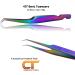Rainbow Stainless Steel Lash Tweezers Set for Eyelash Extensions - Straight & Curved - Ideal for Individual, Russian Volume & Isolation - 4 PCs Set - Buy Online on SooperMarket.com
