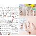 Letter Nail Art Stickers - 3D Self-Adhesive Alphabet Decals for Designer Manicure Tips - 8 Sheets English Letters & Words Design - Nail Decoration for Women & Girls - Buy Online on SooperMarket.com
