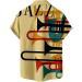 HDDK Men's Casual Short Sleeve Hawaiian Shirt - Rainbow Vintage Jazz Print, Regular Fit Beach Top - Buy Online on SooperMarket.com
