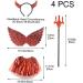 Halloween Devil Costume Set 4pcs Devil Horns Shape Headband Skirt Scepter Cosplay Costume Suit for Halloween Party - Buy Online on SooperMarket.com