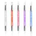 5 pieces nail art sculpture pen with two pointed silicone nail brush gel nail carved brush nail art tools for design nail foil drawing shapes