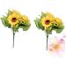 Zerodeko 2pcs 4 Artificial Sunflower Bouquet Simulation Flower Premium Material Yellow Sunflowers Decor Silk Sunflowers Artificial Flower Bouquet Fake Sunflower Props - Buy Online on SooperMarket.com