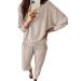 PRETTYGARDEN Women's 2023 Fall Fashion Outfits 2 Piece Sweatsuit Solid Color Long Sleeve Pullover Long Pants Tracksuit Apricot Medium