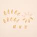 MISUD 24pcs Long Coffin Press on Nails - Bling Gold Glitter & Elegant Nude Pink Gel False Nails with Design - Buy Online on SooperMarket.com
