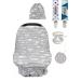 Dodo Babies silent scarf on the go for breastfeeding - car seat cover breastfeeding cloth silent scarf - ultra -soft and breathable - multi -purpose design - including pacifier clamps case gray