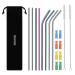 8PCS Reusable Straws 10.5" Stainless Steel Straws -with Cleaning Brush and Silicon Tips for 20/30 Oz Yeti Tumblers with Carrying Case