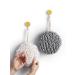 Sophie & Panda Fuzzy Ball Towel (Set of 2) White and Gray - Dry Your Hand Instantly conveniently with This Creative Bath Towel Set Decorative Towels for Bathroom (Pack of 2) White & Gray