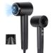 Professional Ionic Hair Dryer Powerful 1800W Hair Dryer Fast Drying Blow Dryer with Concentrator Nozzle for Home Salon Travel Lightweight and Quiet (Black)