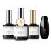 Modelones Matte Gel Top Coat With Base Top Coat Gel Nail Polish No Wipe Top Coat LED Nail Lamp Needed Soak Off Varnish 3x10ml High Gloss Shiny and Matte Effects in One Set Matte Gloss Top Base Coat