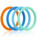 Baby Teething Ring  Sensory Silicone Teether Toy  Safety Silicone Teething Bracelet  Food Grade Silicone  BPA & Phthalate (Blue/Orange/Mint/Light Blue)
