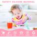 Vicloon Baby Fork and Spoon Set - Silicone Self Feeding Utensil for Infant, Easy Grip Toddler Cutlery Kit - Baby Weaning Spoon for Children - First Led Training - Light Blue-Pink (4pcs) - Buy Online on SooperMarket.com