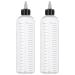 sdoot Applicator Bottle for Hair, Plastic Hair Dye Bottle Applicator 2 Packs, Hair Applicator Bottle with Scale, 16.9oz Oil Bottles for Hair with Twist Top Cap, Clear Clear-grey cap