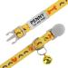 Tagme Personalized Cat Collar - Adjustable Safety Neck Band with Name & Phone 2-Pack Yellow (18-28 cm) - Perfect for Cats - Buy Online on SooperMarket.com