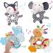 Baby Rattles and Plush Rings Teething Toys for Newborn Babies 0-6 Months  Elephant Baby Rattle Toys with Teether 6 to 12 Months  Newborn Gifts for Baby Girls Boys(4PCS)