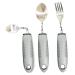 Adaptive Utensils Disability Aids 3PCS Stainless Steel Curved Cutlery Set with Mirror Polishing Bendable Design & Non-Slip Handles for Disabled Hands Flexible Tableware for Elderly & Patients