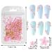 Dornail White Pink 3D Acrylic Flower Nail Charms with Pearl & Golden Caviar Beads - Nail Art DIY Decorations - Buy Online on SooperMarket.com