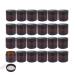 BPFY 24 Pack 2 oz Round Amber Glass Cosmetic Jars with Inner Liners and Black Lids Travel Jars Refillable Containers for Makeup Cream Lotion Sugar Scrubs Eye Shadow Slime Paint Jewelry 2oz Amber