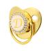 Alphabet Pacifier for Babies | Golden Baby Pacifier with Clips & Curved Design | 26 Letters | Ideal for 6-12 Months - Letter D - Buy Online on SooperMarket.com